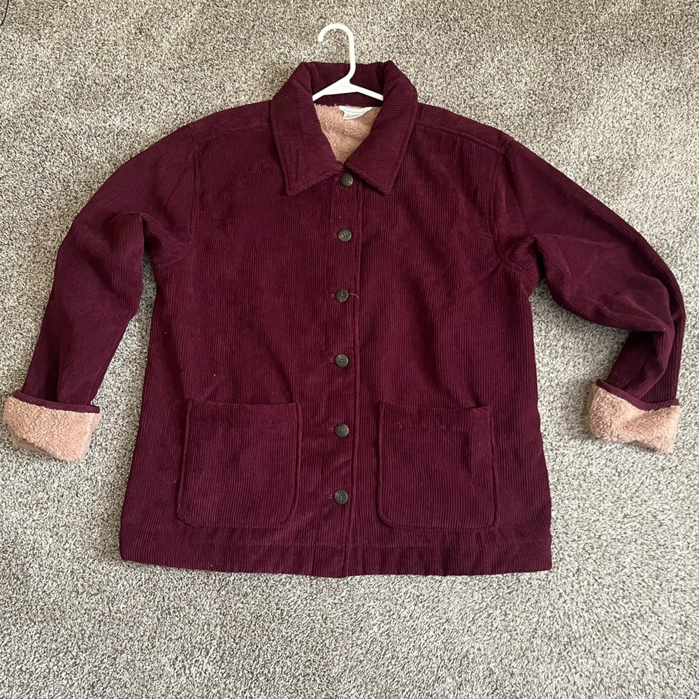 Boston Traders Women's Deep Burgundy Corduroy Utility Jacket